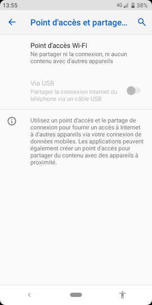 Sélectionnez Point d'accès Wi-Fi