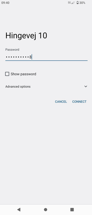 Enter the Wi-Fi password and select CONNECT