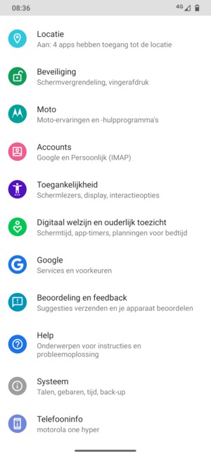 Scroll naar en selecteer Systeem