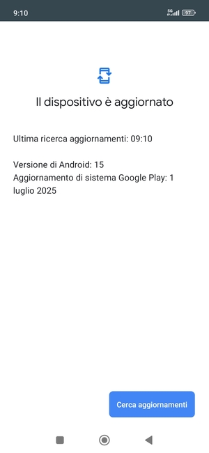 Se il tuo telefono è aggiornato, vedrai la seguente schermata