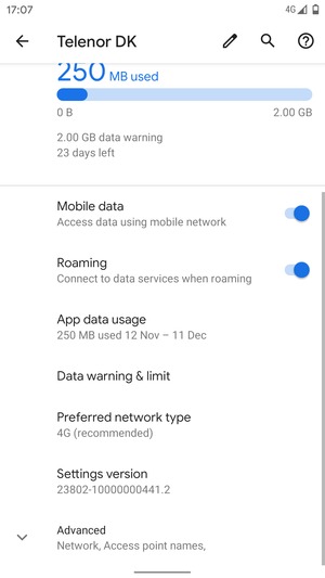 Turn Roaming on or off