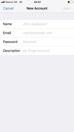 Enter the required information and select Next