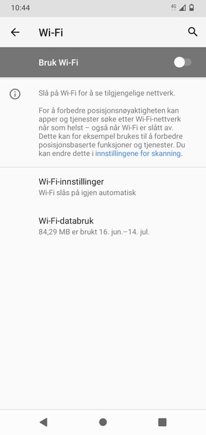 Slå på Bruk Wi-Fi
