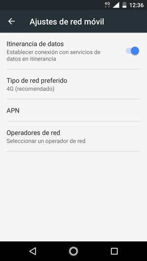 Activar o desactivar Itinerancia de datos