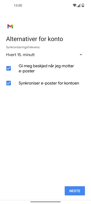 Velg NESTE
