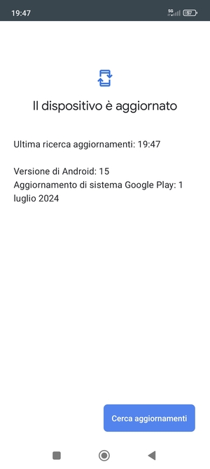 Se il tuo telefono è aggiornato, vedrai la seguente schermata