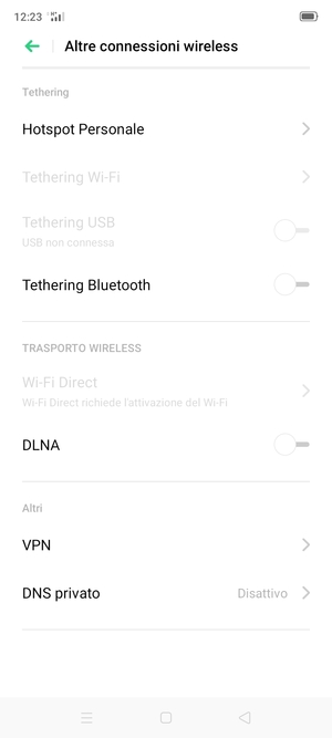 Seleziona Hotspot Personale