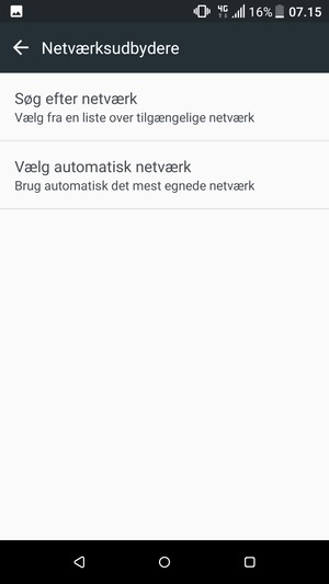Vælg Søg efter netværk