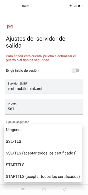 Seleccione Ninguno
