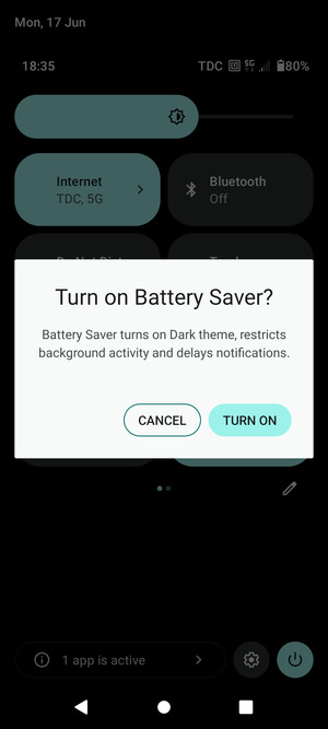 Select TURN ON