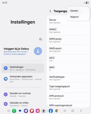 Selecteer Opslaan