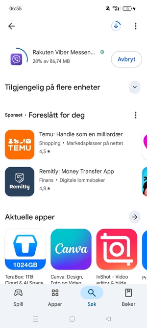Vent til installasjonen er ferdig