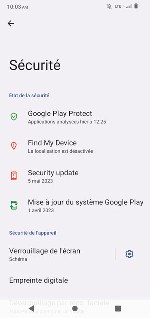 Votre téléphone est maintenant sécurisé par un écran de verrouillage