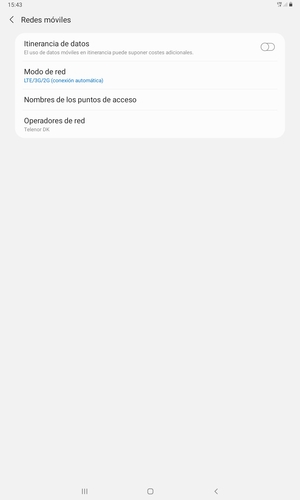 Para cambiar la red en caso de problemas de conectividad, seleccione Operadores de red