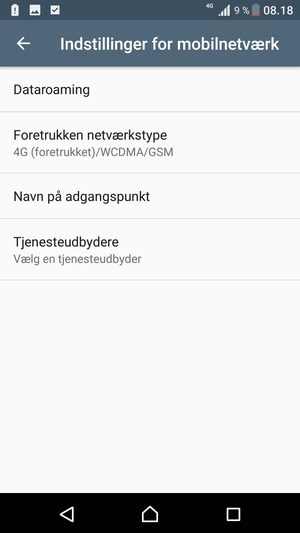 Vælg Foretrukken netværkstype