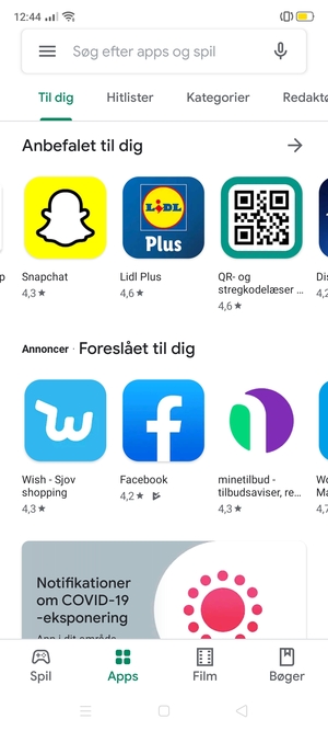 Vælg søgefeltet