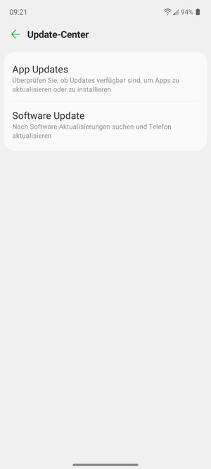 Wählen Sie Software Update