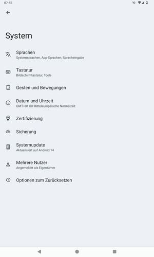 Wählen Sie Systemupdate
