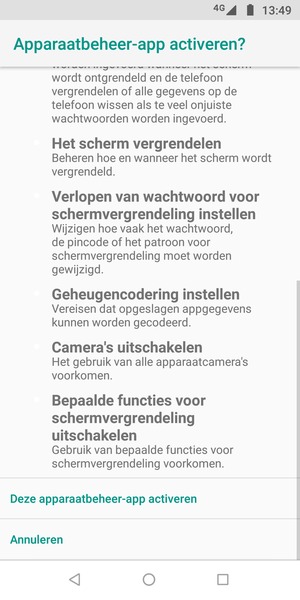 Scroll naar en selecteer Deze apparaatbeheer-app activeren