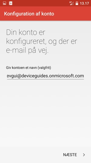 Giv din konto et navn og vælg NÆSTE