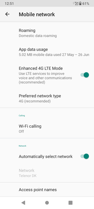 Turn off Automatically select network