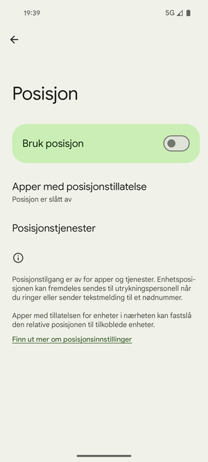 Slå av Bruk posisjon