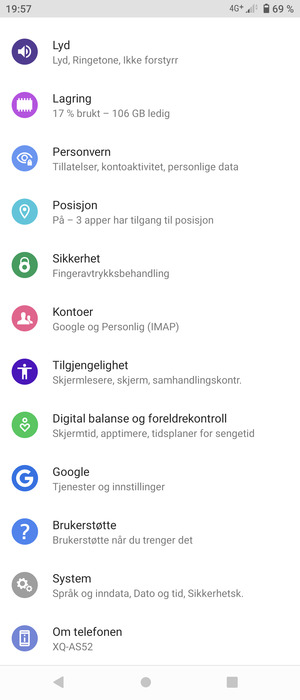Bla til og velg Kontoer