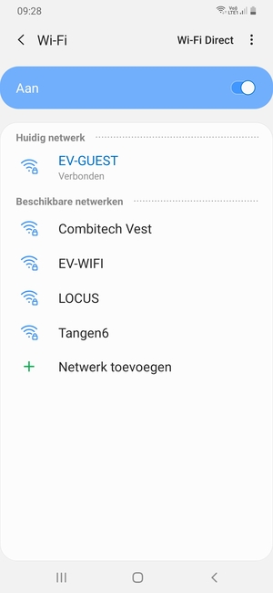 U bent nu verbonden met het WiFi-netwerk