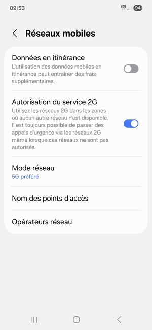 Sélectionnez Nom des points d'accès
