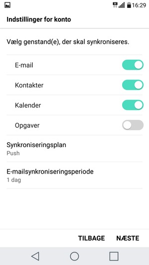 Vælg NÆSTE