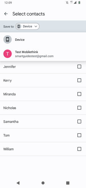 Select your Google account