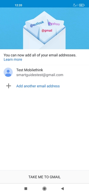 Select TAKE ME TO GMAIL