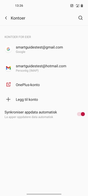 Velg din Google-konto