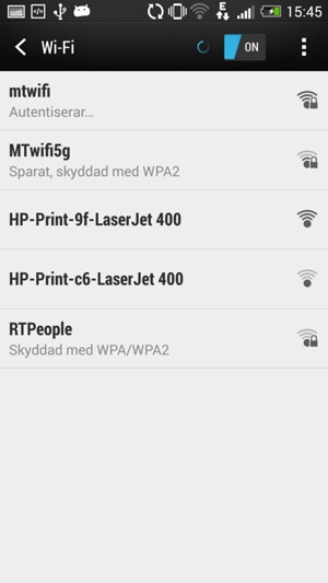 Välj det trådlösa nätverket du vill ansluta till