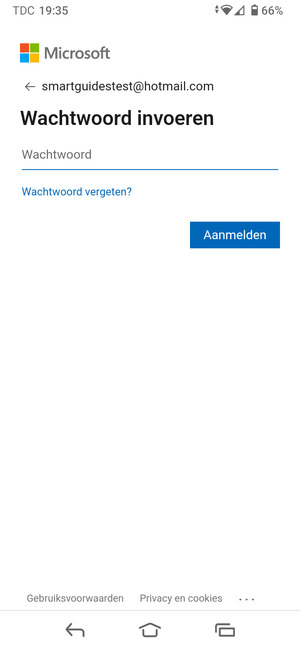 Voer uw wachtwoord in en selecteer Aanmelden