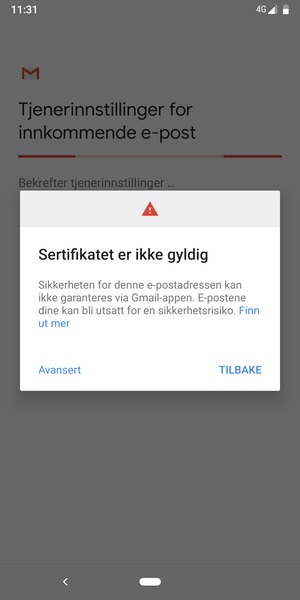 Velg TILBAKE