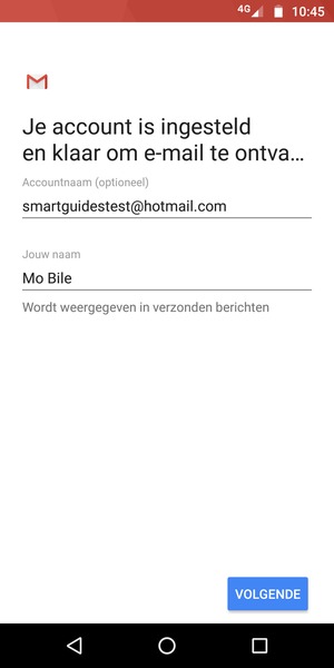 Geef uw account een naam en voer uw naam in. Selecteer VOLGENDE