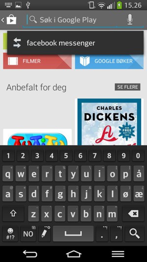 Skriv inn applikasjonsnavnet og velg Søk