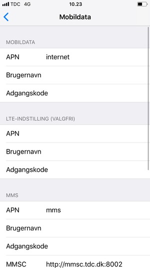 Indtast internet oplysninger