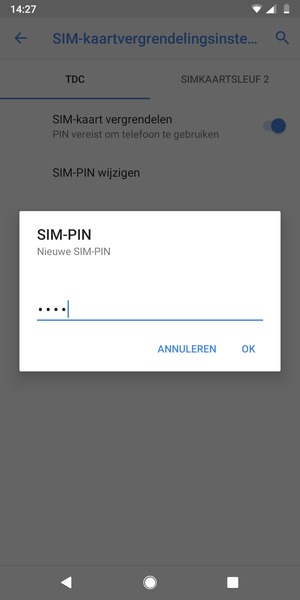 Voer uw Nieuwe SIM-PIN in en selecteer OK