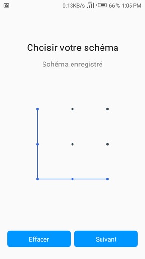 Dessinez un motif de déverrouillage et sélectionnez Suivant