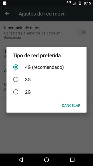Seleccione la opción deseada