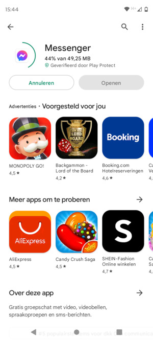 Wacht tot het installatieproces beëindigd is