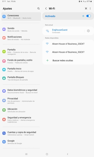 Ahora está conectado a la red Wi-Fi