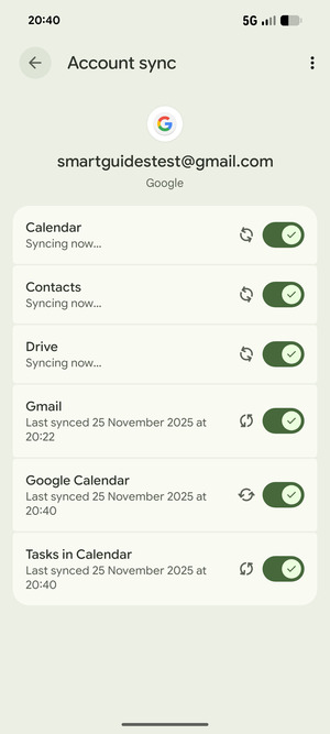 Your information will be synchronised