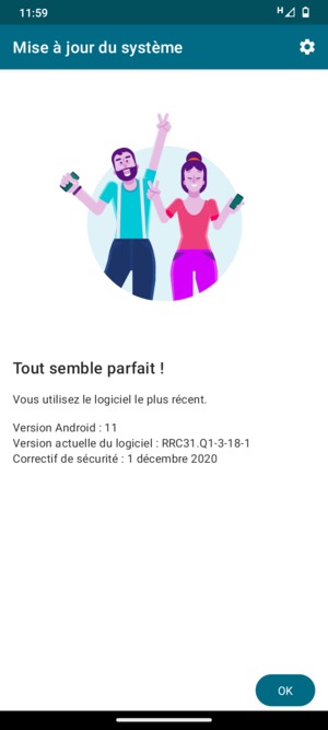 Si votre téléphone est à jour, sélectionnez OK