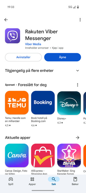 Velg Åpne