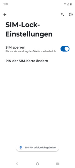 Ihre SIM-PIN wurde geändert