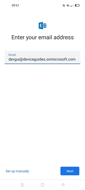 Enter your Email address and  select Set up manually