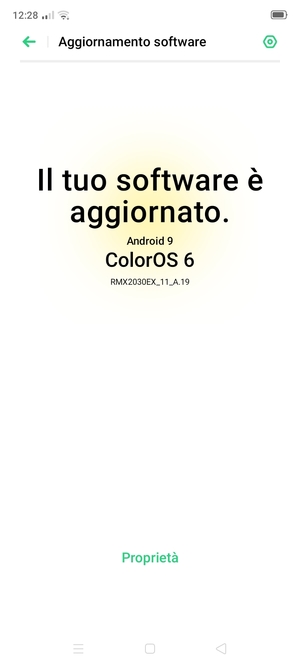 Se il tuo telefono è aggiornato, vedrai la seguente schermata